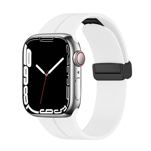 Magneettinen hihna Apple Watch Ultra Band 49mm 45mm 41mm 44mm 40mm 42mm 38mm Silikoni Correa Rannekoru Iwatch Series 8 Se 7 6 5 4 white 38mm 40mm 41mm