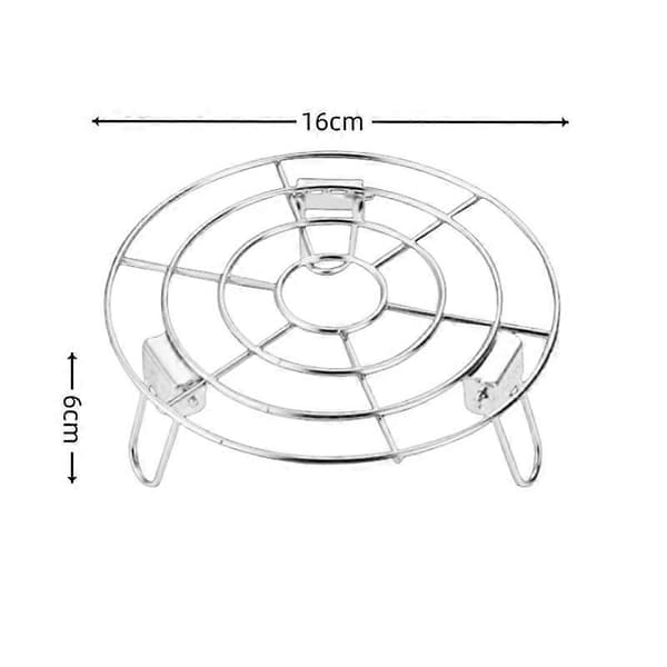 1 stk. Foldbart dampstativ til fødder, rustfrit stål, sølv, 16 x 6 cm (udfoldet) / 16 x 1,8 cm (foldet)