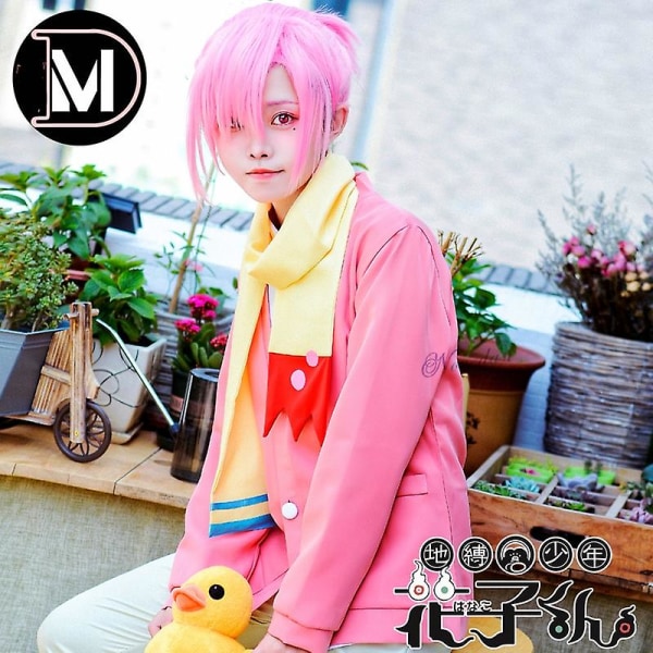 Mitsuba Sousuke Cosplay Anime Jibaku Shounen wc-sidottu Hanako Kun Cosplay-asu vaaleanpunainen peruukki univormu S