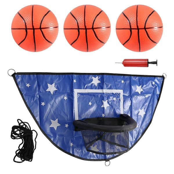 Trampolin Basketbollkorg Set för Barn Vattentät Blå