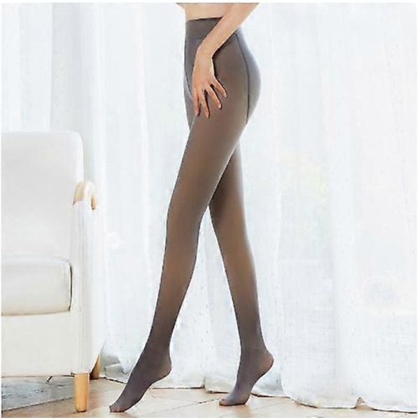 Toes Home Vintertights för dam, termiska fodrade tights, leggings för dam, varm fleece, transparenta termiska tights för dam, termiska tights
