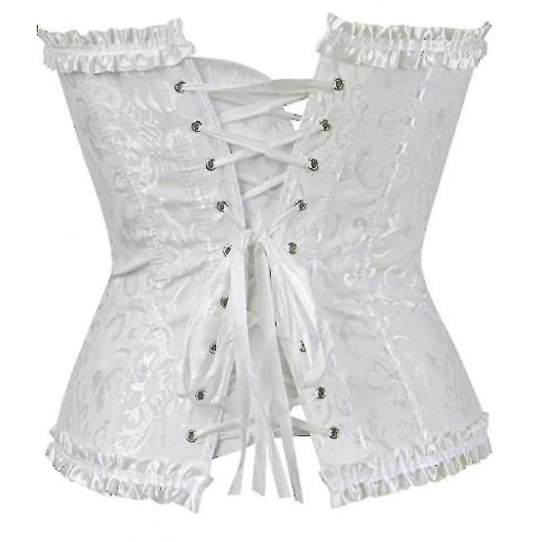 Tflycq Sexiga Korsetter Klänningar För Kvinnor Plus Size Kostym Overbust Burlesk Korsett Och Mini Kjol Set Tutu Corselet white XL