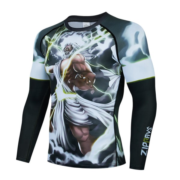 Muay Thai mænd MMA Kickboxing Sportsdragt BJJ Rashguard T-shirts Rash Guard Fitness Træningsdragt Boksetrøje Løbesæt 47 Top XL