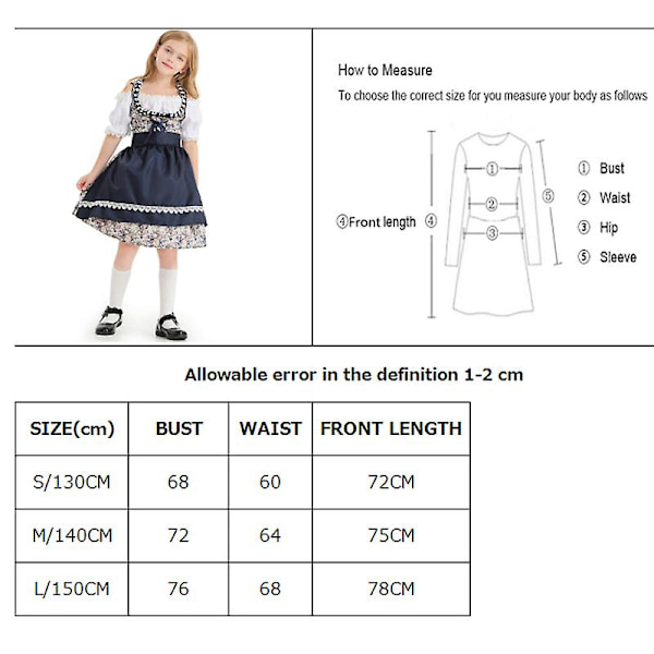 Dirndl Oktoberfest For Girl Costume Alps National Parade Förälder-barn Outfit Cosplay Fancy Party Dress Carnival Halloween L