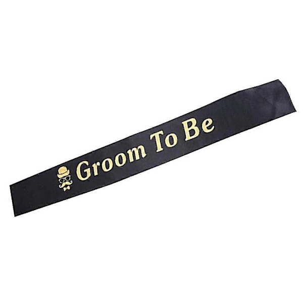 Stof 'Groom to Be' Skærf Bånd Bachelor Polterabend Festartikler Sort