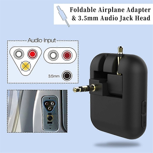 Fly01 Bluetooth 5.0 Transmitter til Fly Audio, HD Transmitter med 3,5 mm Jack Audio Adapter D