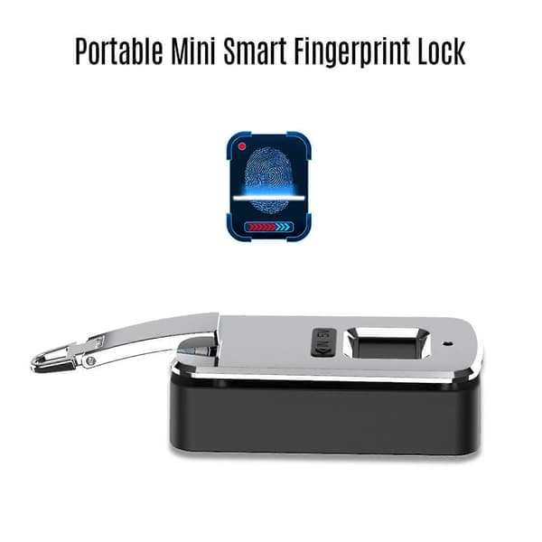 Bärbart Fingeravtryckslås USB Uppladdningsbart Stöldskydd Rese Bagagelås