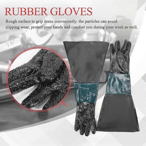 Blästringshandskar SandBlaster Delar 60cm med O-ringar för Blästerskåp