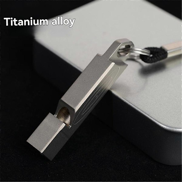 Titanlegering Nöd Visselpipa Höga Decibel EDC Halsband Snodd Överlevnadsvisselpipa för Utomhusvandring