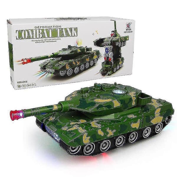 Elektrisk Universal Transformerende Tank Transformerende Bil Musik Lys Transformerende Militære Elektriske Legetøj