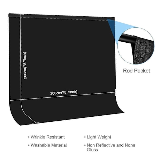 PULUZ 2m x 2m Valokuvaustausta Paksu Valokuvausstudiotausta Kangas