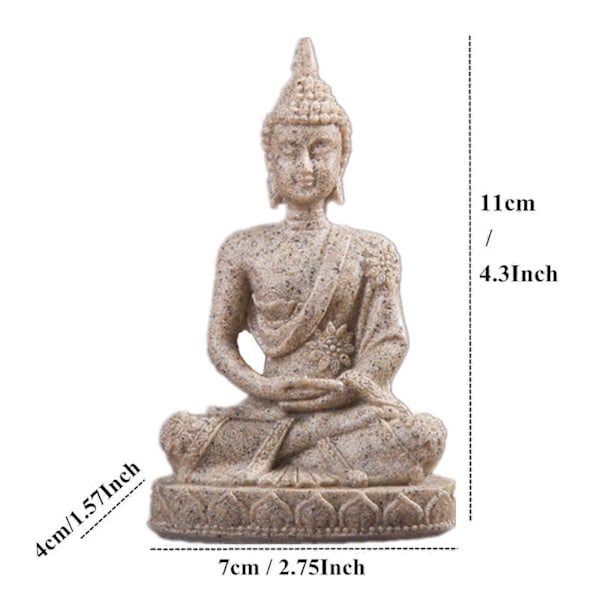 Buddha-staty i harts, liten Buddha-figur för bordsdekorationer, modellskulptur, hemornament, mediterande display, buddhistisk