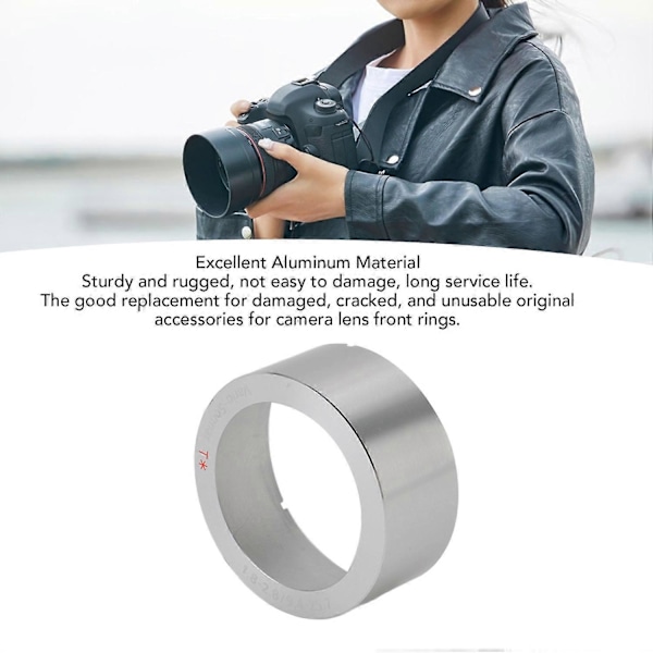 Kameraobjektiv Adapter Cirkel Aluminium Stabil Præcis Objektiv Front Ring Cirkel Adapter til ZV1 Sølv