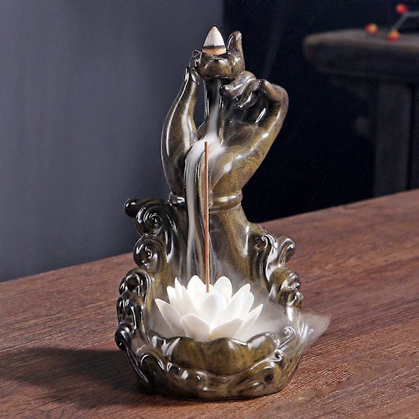 Røgelsesbrænder Keramisk Avalokitesvara Bodhisattva Buddha lotus Buddhisme Keramisk Håndværk Røgelsesholder til Boligindretning