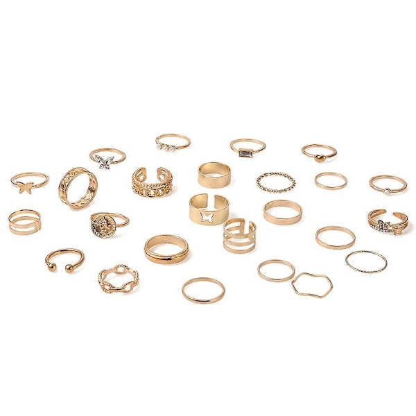 25 st Pärl-mikroinkrusterade Diamant Hålmönster Ring Geometrisk Gotisk Ring