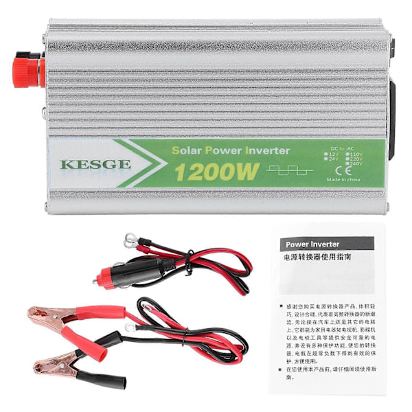 1200W Bil Strömspänningsomvandlare DC12V till AC220V Modifierad Sinusvåg Lågt Brus med LED-Indikator