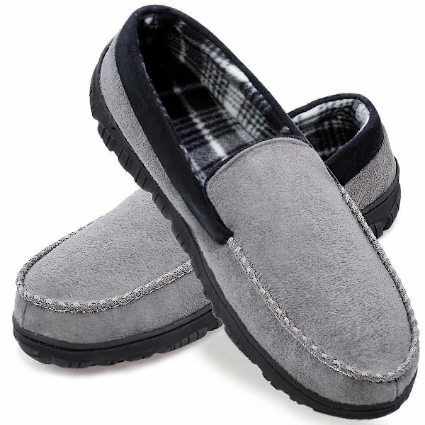 Nya modeller Lyxiga Memory Foam Mockasinskor i mocka för män - Inomhus/Utomhus, Mysigt Varmt Foder, Slip-On med Halkfri Gummisula för Bekväm A