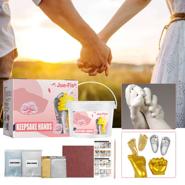 3D Håndstøbesæt til Par - DIY Kærlighedsminde til Valentinsdag, Jubilæer 3PCS