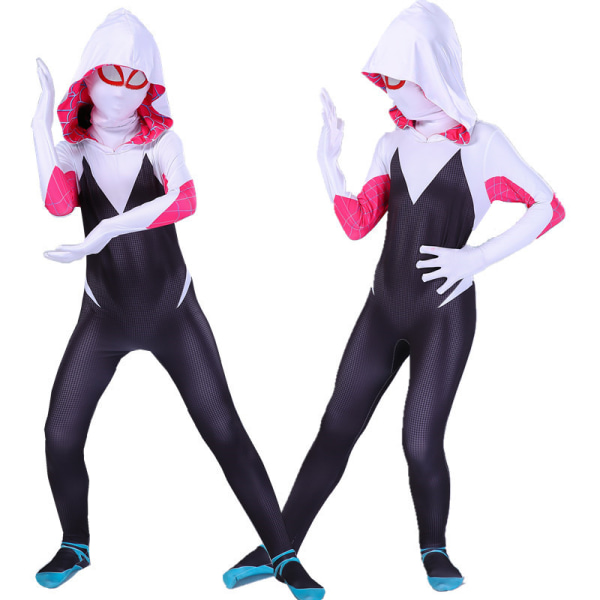 Halloween Gwen Spider-Man 2 Parallel Universe Klær cosplay tights barn voksen heltekostyme 120cm