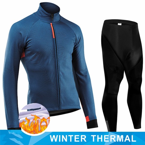 Vinterfleece herr 2023 cykeltröja set Mountian cykelkläder Bär Ropa Ciclismo Racing cykelkläder Team cykeldräkt Auburn S