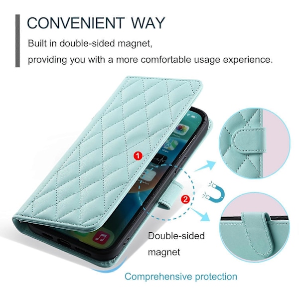 Plånboksfodral med RFID-skydd Korthållare för Samsung Galaxy S24, Flip Book PU Läder Skyddsfodral