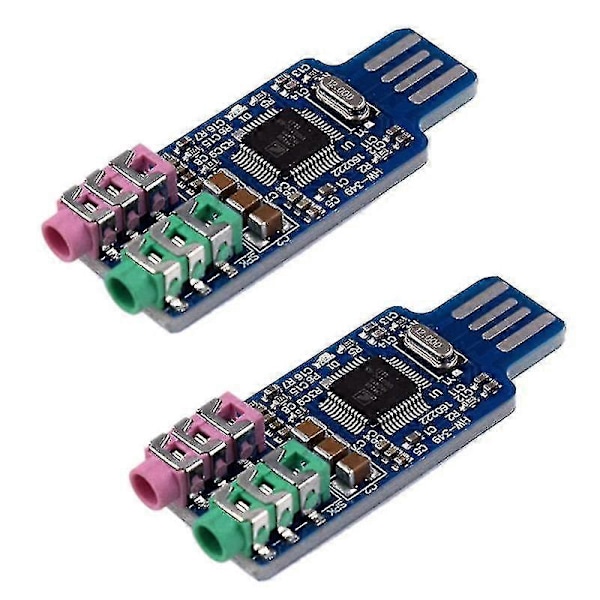 2kpl Cm108 USB-äänikorttimoduuli Ilmainen ohjain kannettavalle tietokoneelle Ulkoinen äänikortti 3.5:llä