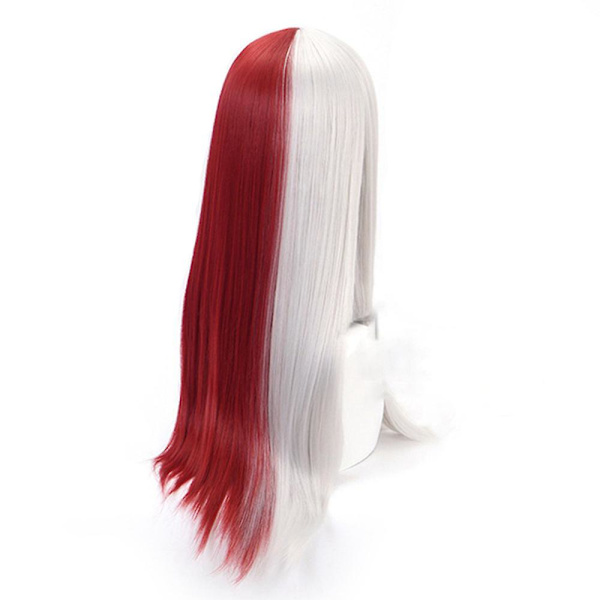 My Hero Academia Todoroki Shoto Cosplay Puolivalkoinen Puolipunainen Pitkä Suora Peruukki Synteettiset hiukset Peruukit Lahjat