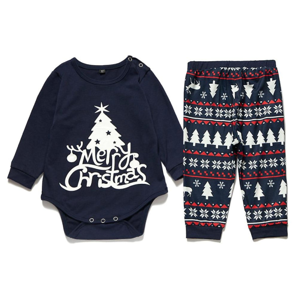 Print set familjematchande julnyhet pyjamas för vuxna kvinnor män barn bebisar Baby 4-5 Years