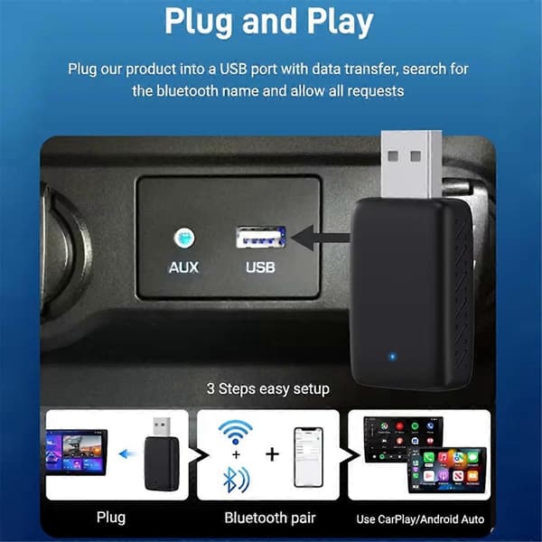 2 in 1 langaton Carplay-sovitin ja Android Auto -langaton sovitin