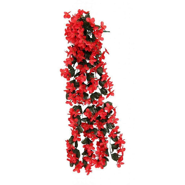 Konstgjord Sidenros Blomma Murgröna Hängande Girlang Fest Heminredning