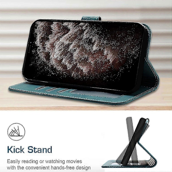 Nahkainen magneettisuljenta Kotelo Käännettävä Lompakko Jalusta Toiminto Suojus yhteensopiva Samsung Galaxy S8 Plus: Vihreä (Lahja G:ltä)