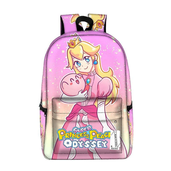 Super Mario Bros Rygsæk Børn Prinsesse Peach Drenge Pige Rugsæk Teenager Trykt Skoletaske Student Bogtaske Mænd Kvinder Rygsæk Mario-5