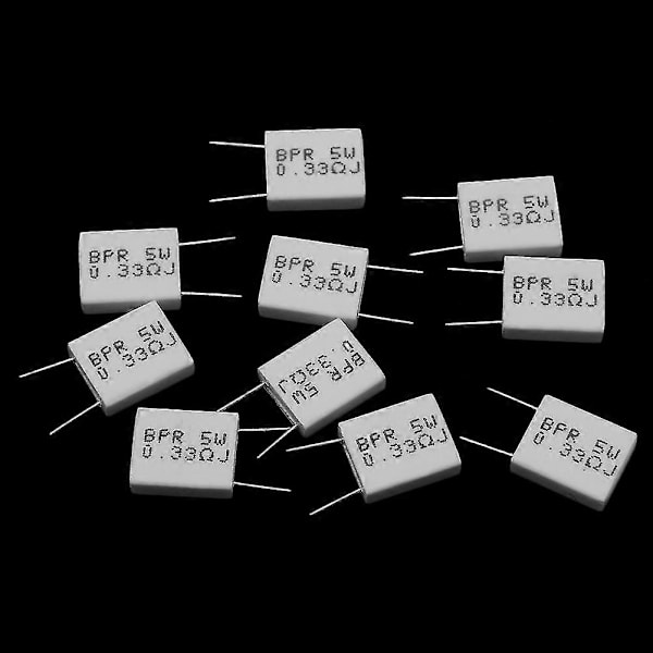 10 stk. 0,33r 5 W 5 % sementmotstand 0,33r 0,33ohm ikke-induktiv motstand Bpr56
