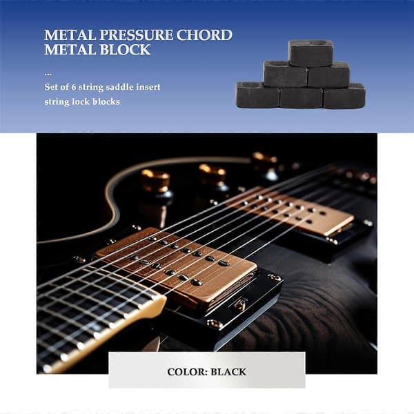 6 Stycken Gitarr Tremolo Stall Sadel Klämma Trycklås Stränginsats Metallblock för Elgitarr