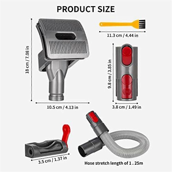 Groom Hundebørste for Støvsugeradapter for V15 V12 V11 V10 V7, Hundehårbørste Tilbehør