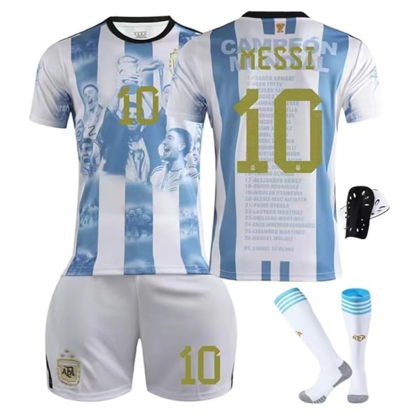 MIA MI Messi Camiseta No10 fodboldtrøje drenge T-shirt sæt til voksne sportstøj pige sportsdragt Beskyttende beklædning Cosplay Kit F1 26