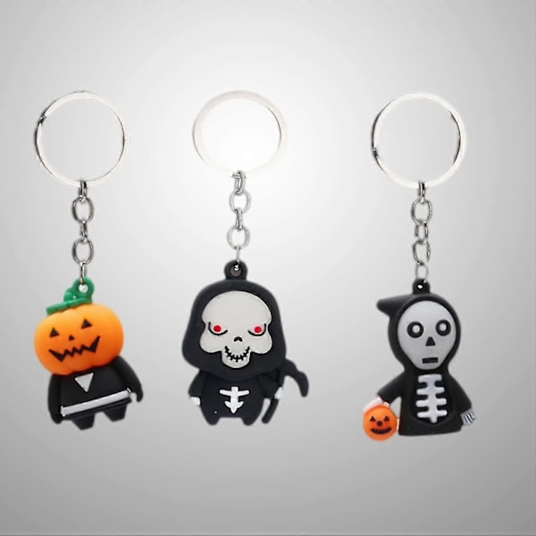 Halloween Nøglering Halloween Spøgelse Nøglering Hængende Vedhæng Nøgleringe Halloween Vedhæng Nøglering Spøgelse Nøglering 3d (6 stk., Sort)