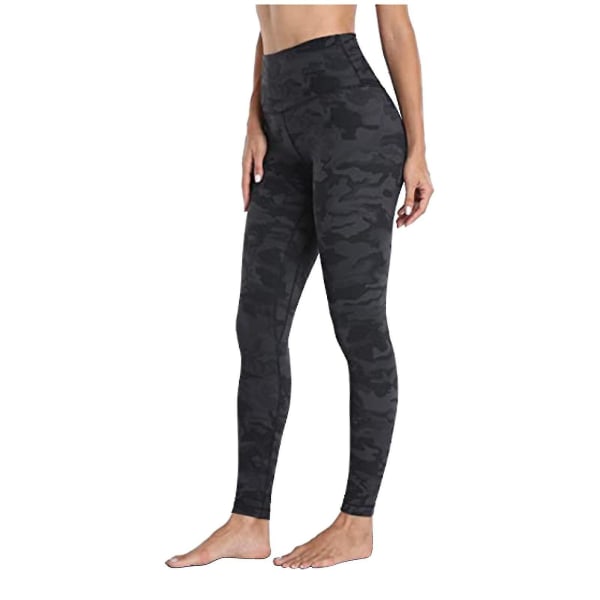 Tflycq Womens Stretch Yoga Leggings Fitness Løbe Gym Sport Aktive bukser i fuld længde Gray L