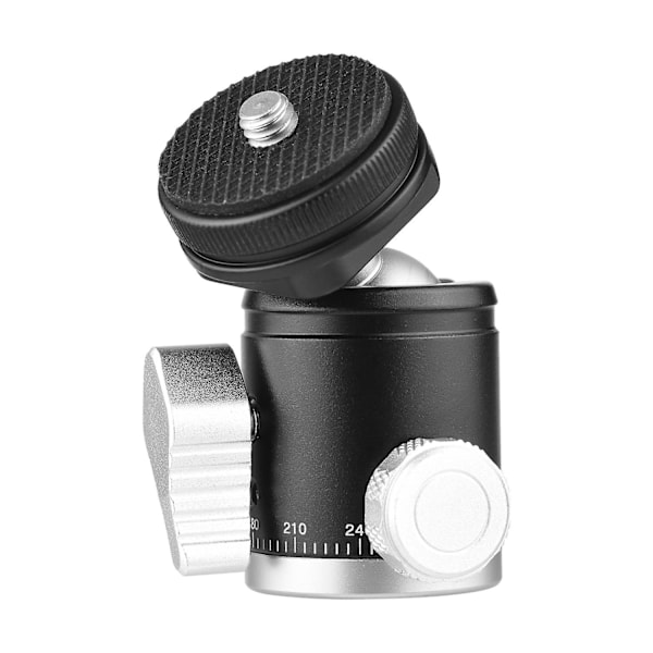 2-i-1 1/4 Skruv Cold Shoe Mount Kulhuvud Dubbel Användning Mini Kulhuvud 360° Roterbar Aluminiumlegering Bal