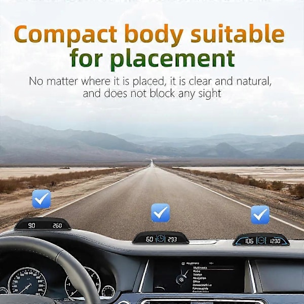 G3 Universal 1,8-tums skärm Bil Hud Head-Up Display Hastighetslarm GPS Hastighetsmätare Automotive Hud Head Up Display för bil