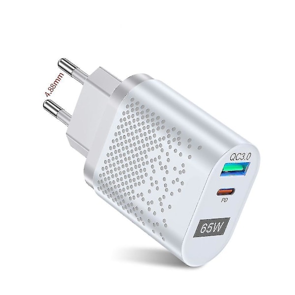 65W GaN-lader Hurtiglading 3.0 Type C PD USB-lader med for QC 3.0 Bærbar