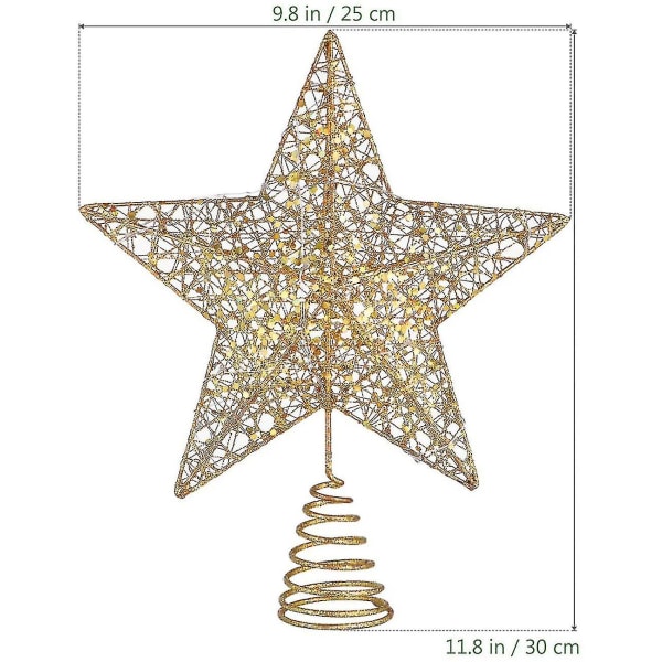 Juletræsvedhæng Oplyste stjerner Glitrende blinkende stjerner Trækrone Julefest Jul Skrivebordsferiedekoration Ornamenter Varmt lys