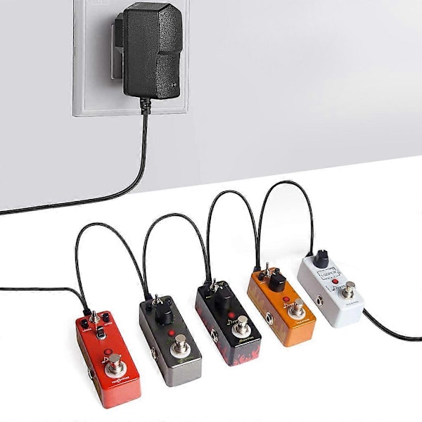 9V 850mA Strömadapter Laddare för Keyboard Gitarr Effektpedal Anslutning
