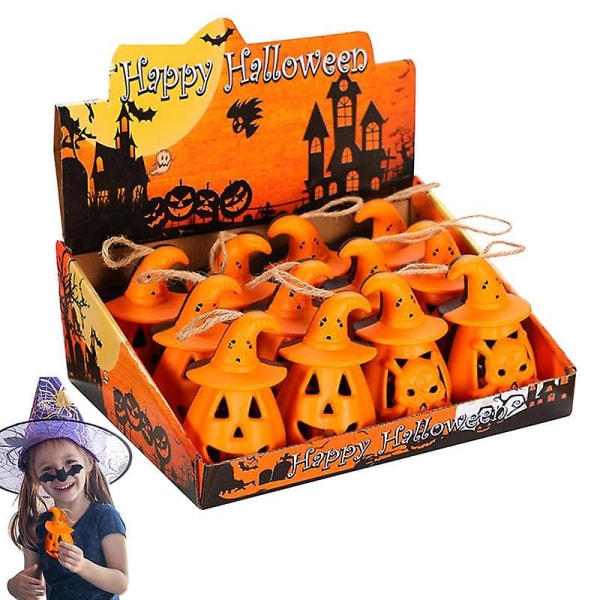 Mini Pumpkin Lights 12 Pack Halloween Batteridrevet Lampe Græskar  fyrfadslys Led Lamper Festival Decor Lyser op til Halloween Orange 4826 |  Orange | Fyndiq
