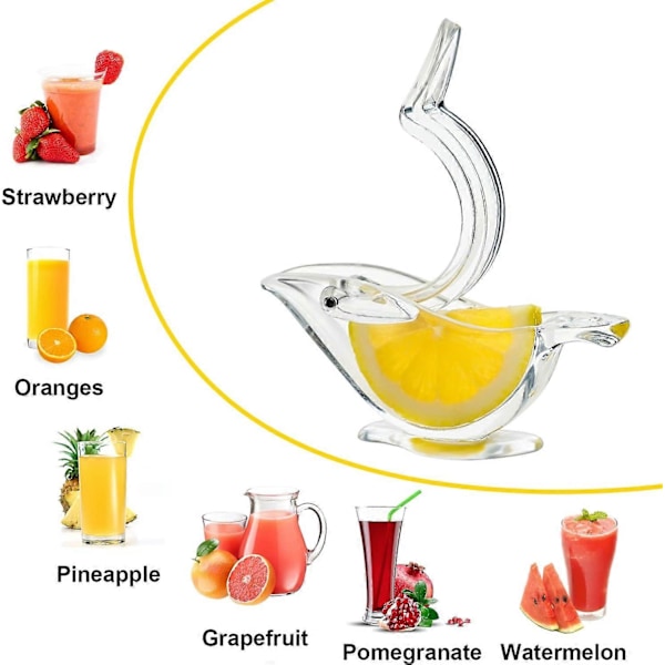 Fugle Citronpresser, Citronjuicer Akryl Manuel Juice Limepresser Fugleformet Citronskive Kilepresser, Ergonomisk Bærbar Frugtjuicer til O