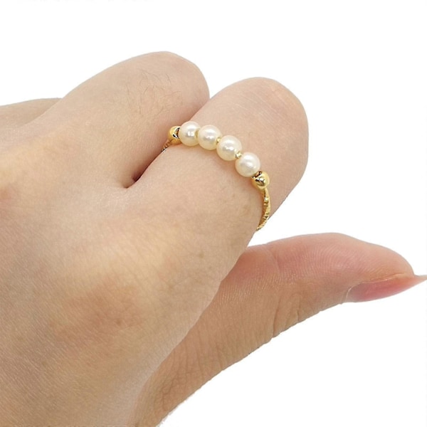 Ångestdämpande Ring Fidget Pärlring Kvinnor Män Snurrande Stress Ångestlindrande Ring