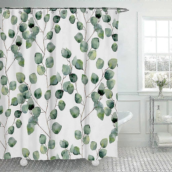 Blomsterplante Bruseforhæng Bruseforhæng Forhæng Badeværelsesforhæng Polyester Vandtæt Bruseforhængssæt Med Krog 180*180cm