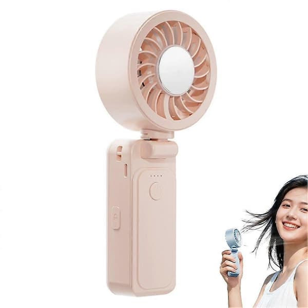 Halvleder køleventilator foldbar 4 hastigheder 2000mAh bærbar iskold Pink