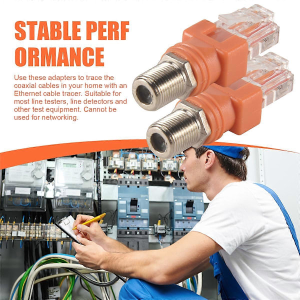 Koaksial til Ethernet Adapter, 4 Pak Coax RF F Hun til RJ45 Han Konverter til Linjetester