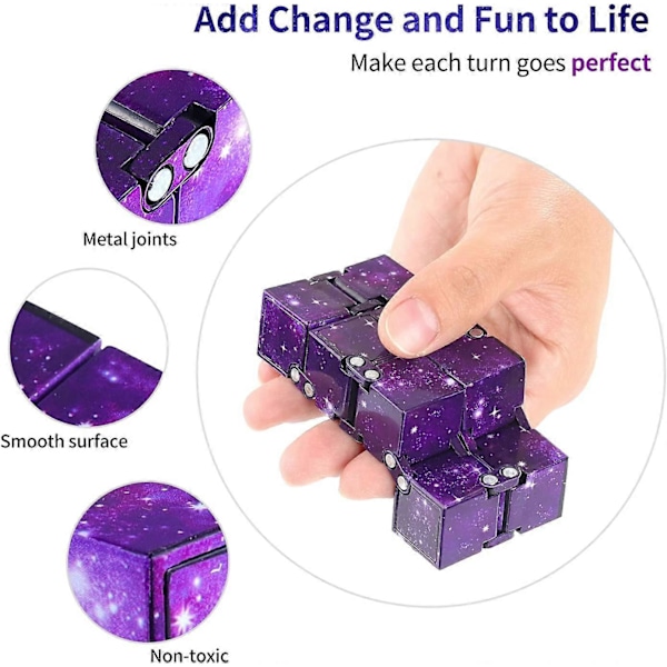 Infinity Cube Fidget Leksak, 2 st Finger Fidget Leksaker, Stress- och Ångestlindring Förskoleleksak, Julstrumpa för Vuxna Barn, Tidsfördriv Cool Fidget